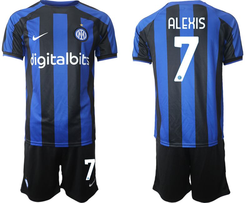 Cheap Men 2022-2023 Club Inter Milan home blue 7 Soccer Jersey